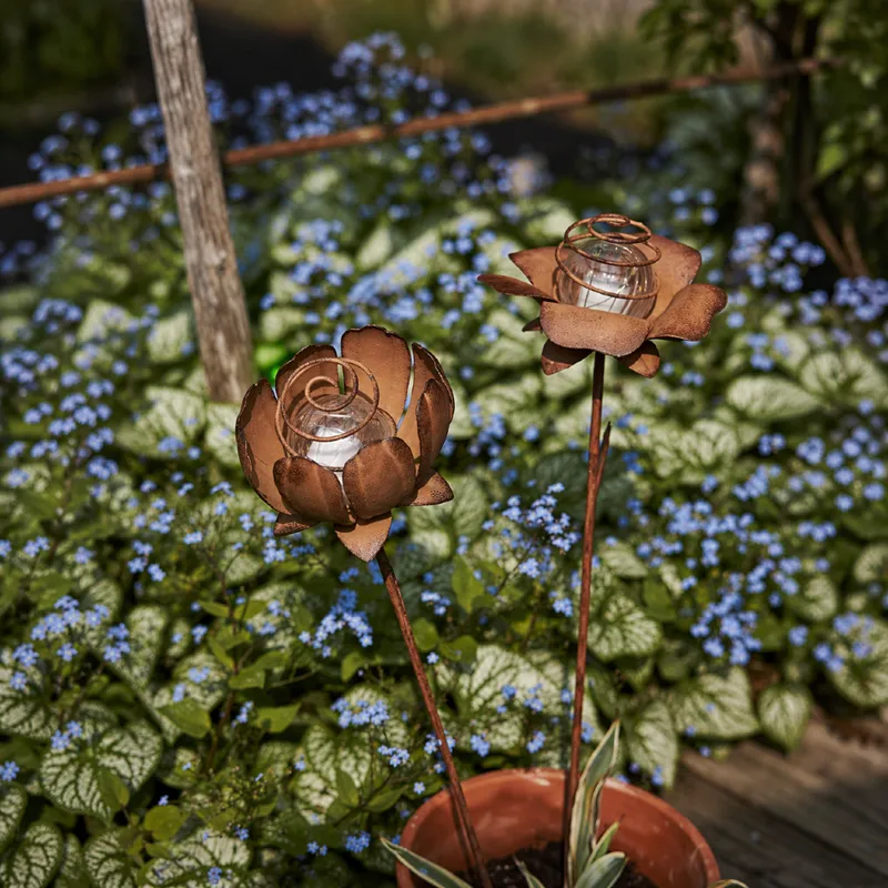 Zestaw 2x solarna dekoracja ogrodowa LED Kwiaty OXIDA — zdjęcie 5
