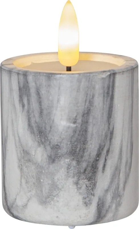 Zestaw 2x świeca woskowa LED FLAMME MARBLE marmurowa 9cm na baterie — zdjęcie 9