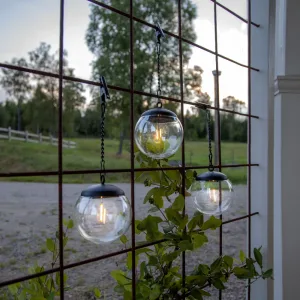 Zestaw 3x kula solarna ogrodowa LED wisząca GLOBE