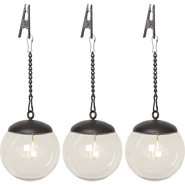 Zestaw 3x kula solarna ogrodowa LED wisząca GLOBE — zdjęcie 2