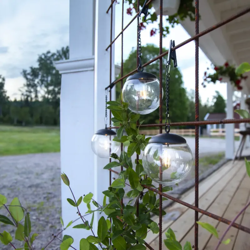 Zestaw 3x kula solarna ogrodowa LED wisząca GLOBE — zdjęcie 4