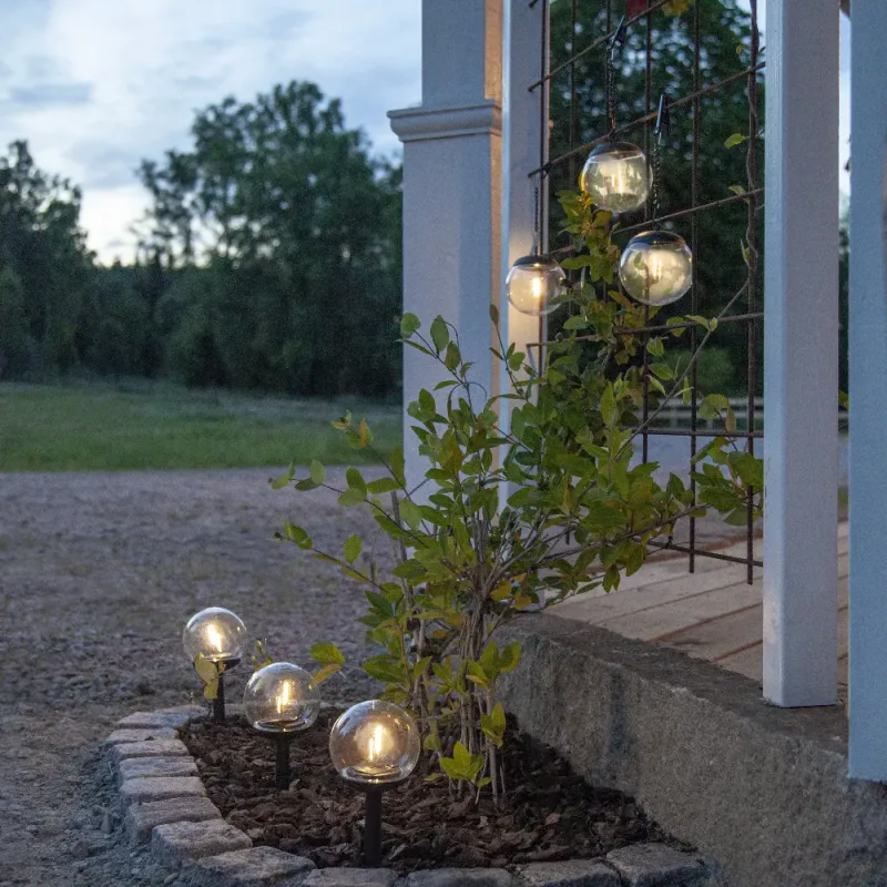 Zestaw 3x kula solarna ogrodowa LED wisząca GLOBE — zdjęcie 5