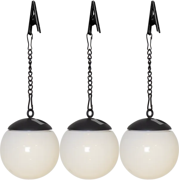 Zestaw 3x kula solarna ogrodowa LED wisząca GLOBUS — zdjęcie 2