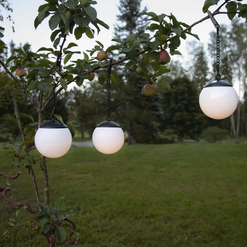Zestaw 3x kula solarna ogrodowa LED wisząca GLOBUS — zdjęcie 6