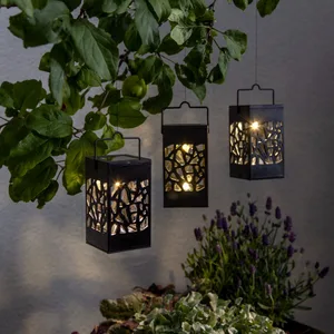 Zestaw 3x lampion solarny ogrodowy LED IZOLA