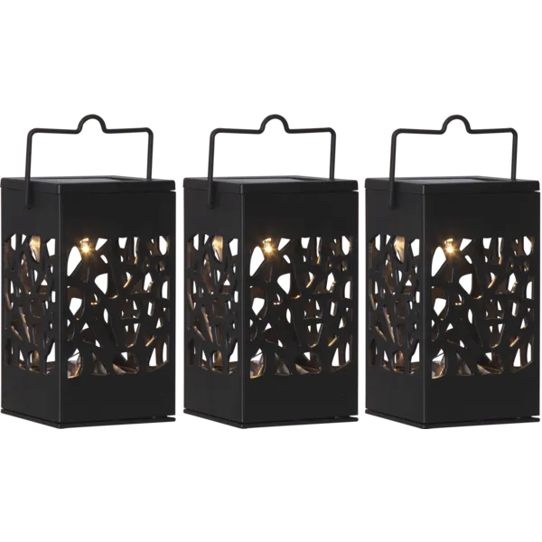 Zestaw 3x lampion solarny ogrodowy LED IZOLA — zdjęcie 2