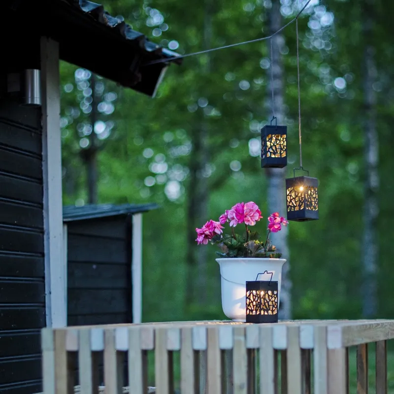 Zestaw 3x lampion solarny ogrodowy LED IZOLA — zdjęcie 4