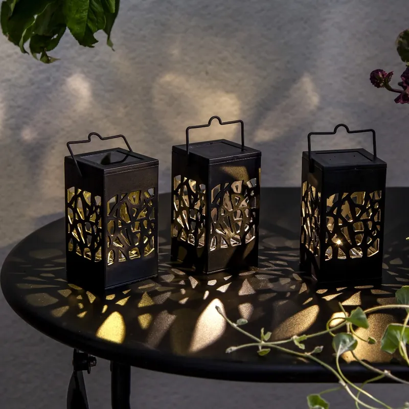 Zestaw 3x lampion solarny ogrodowy LED IZOLA — zdjęcie 6