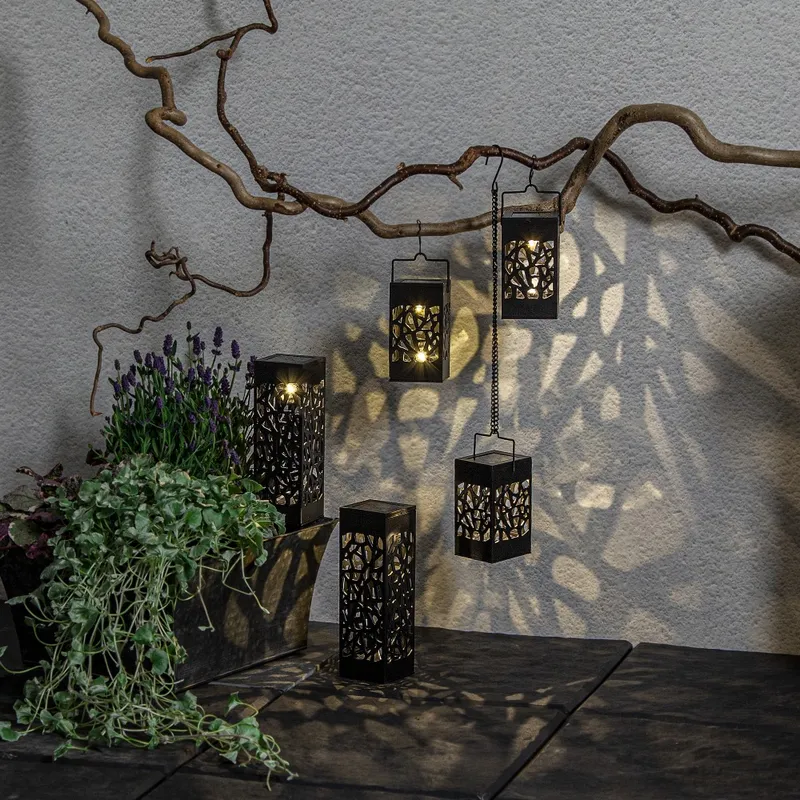 Zestaw 3x lampion solarny ogrodowy LED IZOLA — zdjęcie 8