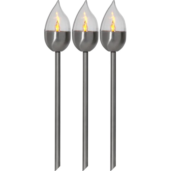 Zestaw 3x lampion solarny ogrodowy LED wbijany OLYMPOS — zdjęcie 2