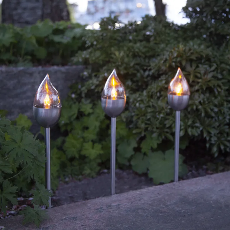 Zestaw 3x lampion solarny ogrodowy LED wbijany OLYMPOS — zdjęcie 4