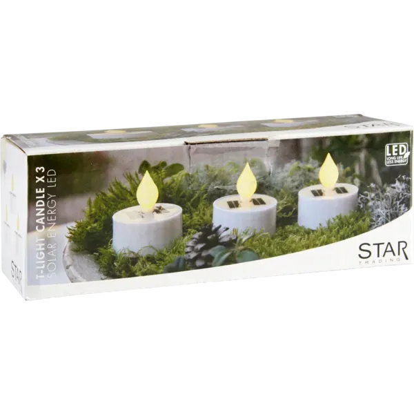 Zestaw 3x świeca solarna ogrodowa LED Saul — zdjęcie 5