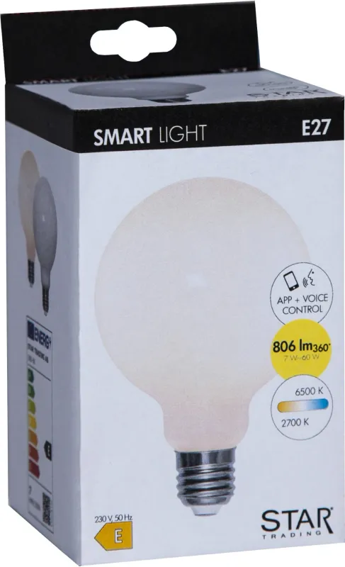 Smart żarówka LED E27 G95 7W Wi-Fi 2700-6500K ściemnialna — zdjęcie 6